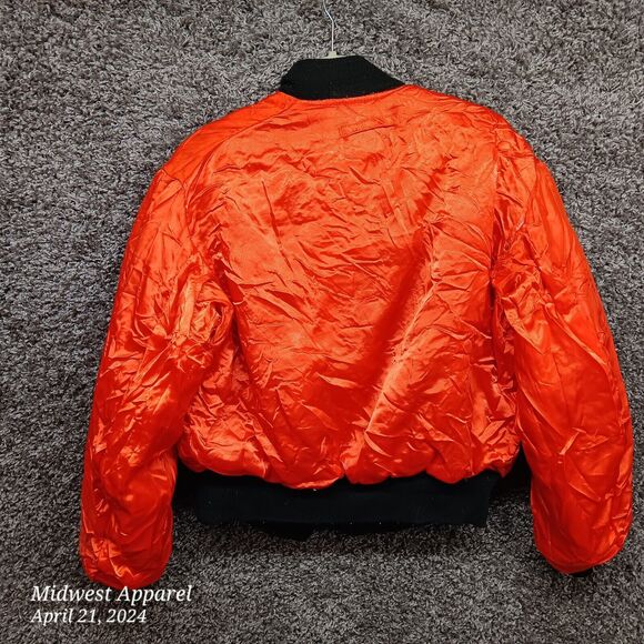 Vintage MA1 Black Flight Jacket‎ Reversible Orange Lining Camel Ciggarettes - Picture 16 of 16